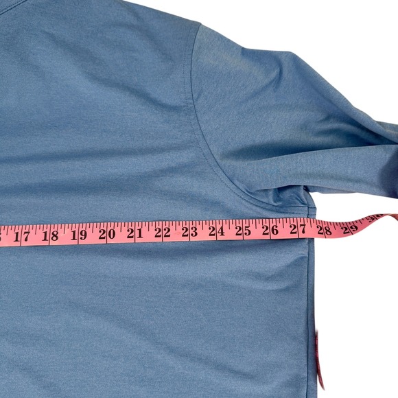 Peter Millar Men XXL Perth Performance Blue Sea Quarter Zip Pullover Golf Active - Picture 4 of 10